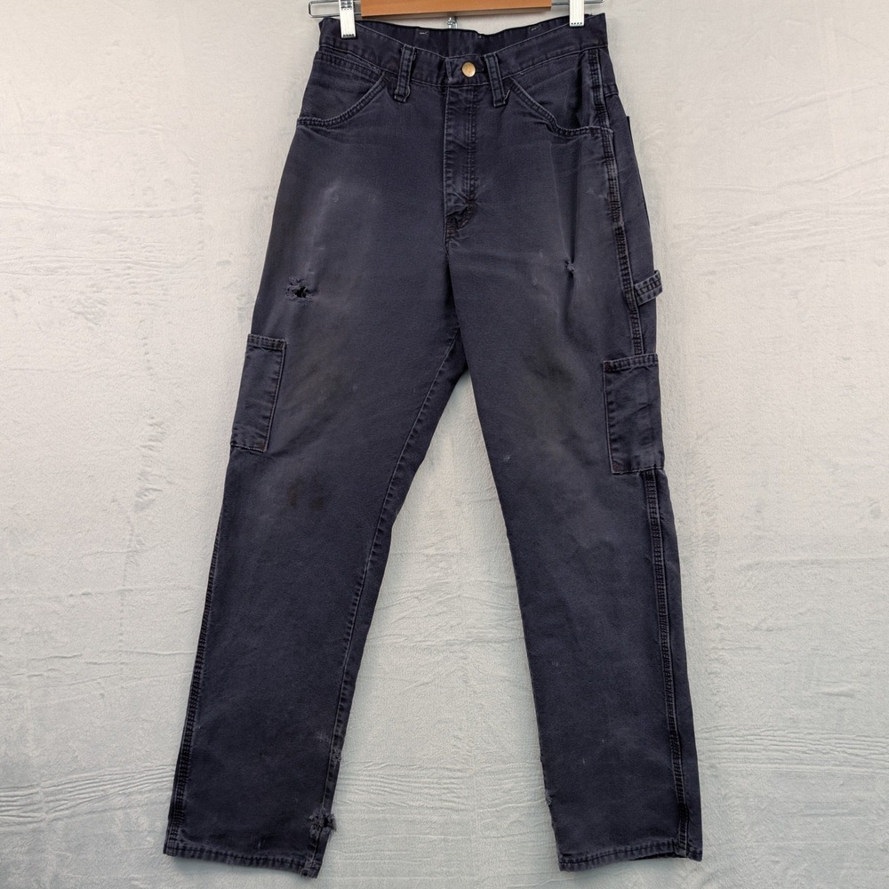 VTG Bulwark FR Jeans Men 29x32 Navy Blue Carpenter Workwear Flame Resistant Y2K
